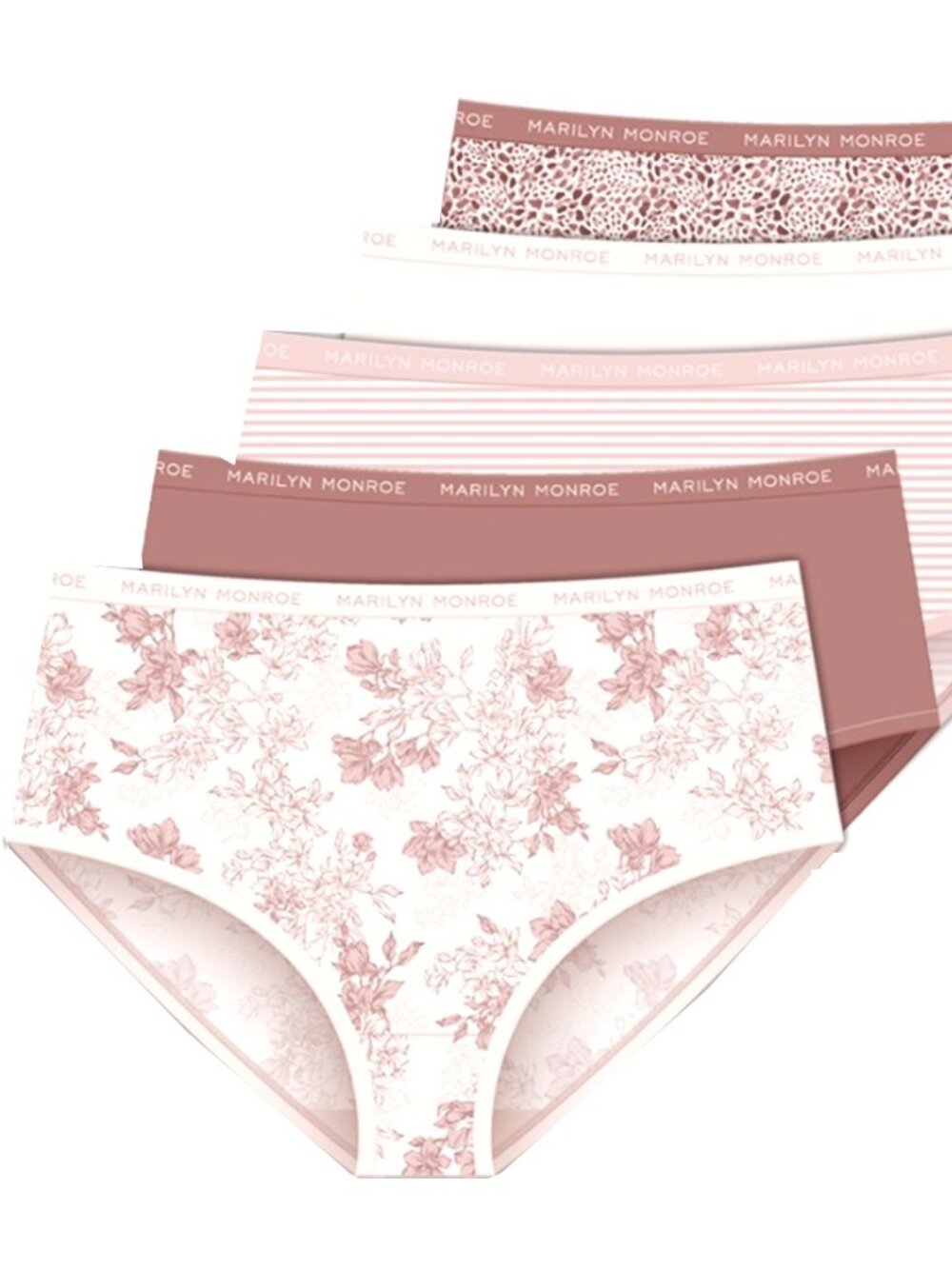 Marilyn Monroe Women's Brushed Microfiber Brief Panties, 5-Pack